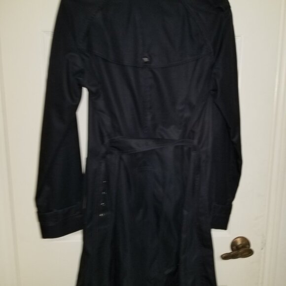 Banana Republic Black Trench Coat with Belt Size Medium - Picture 2 of 5